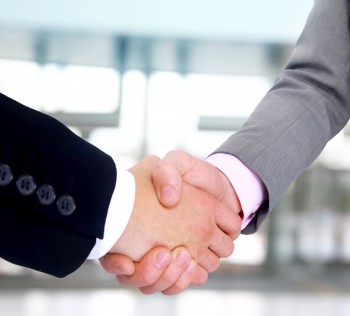 handshake isolated on white background.